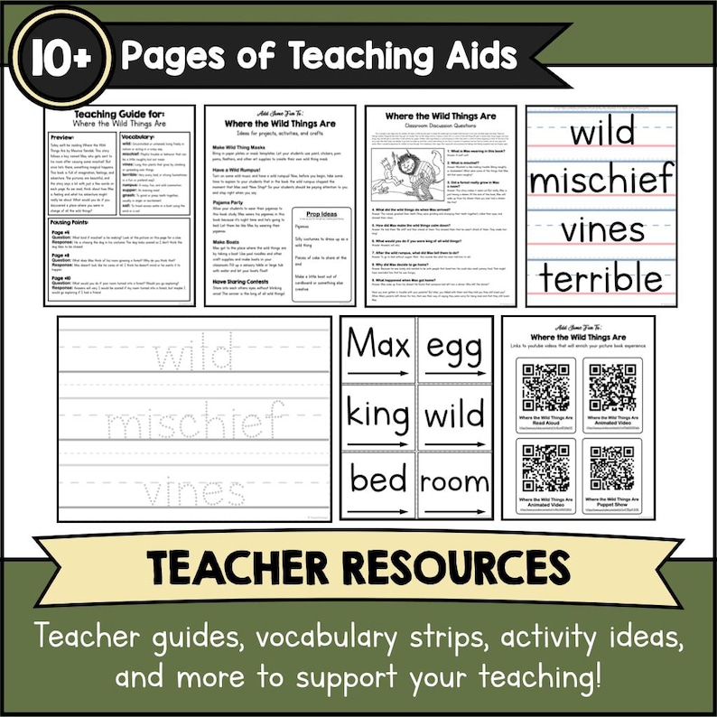 Where The Wild Things Are Book Study | No-Prep Literacy Activities, Worksheets, Crafts & Teacher Guide For Preschool | Kindergarten Activity image 2