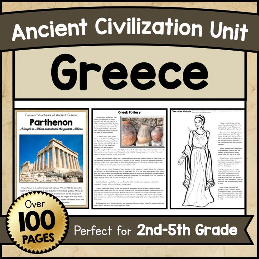 Ancient Greece Civilization Unit Study, Greek History Education ...