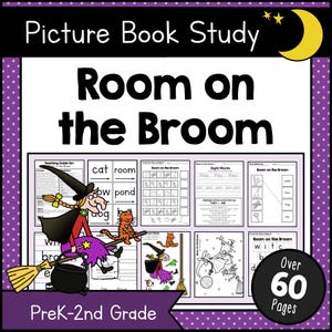 Room on The Broom | Book Study Printable | Preschool & Kindergarten Worksheets - Fun Crafts and Literacy Activities | Instant PDF Download