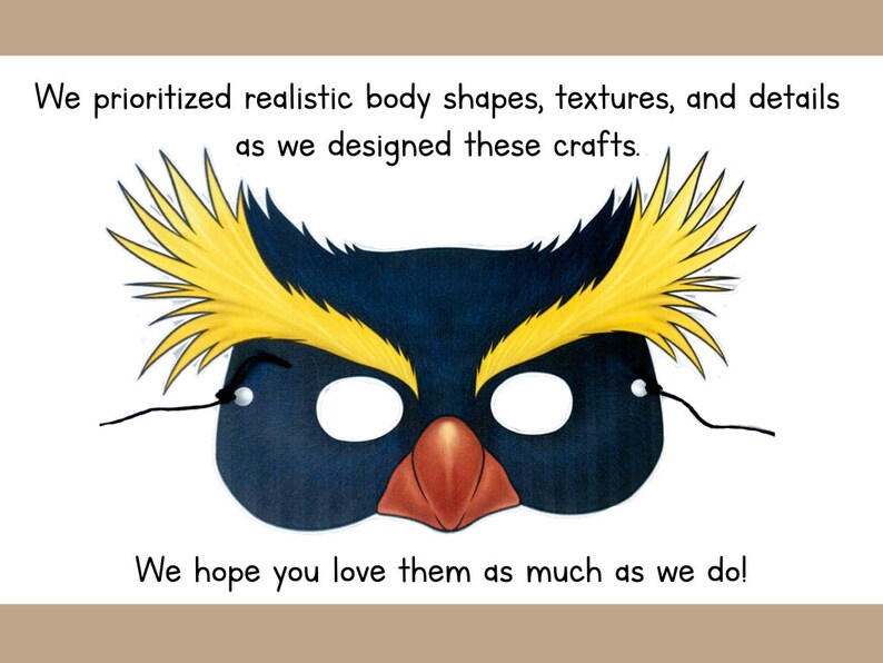 Penguin Printable Mask Template Articulated Penguin Instant Download