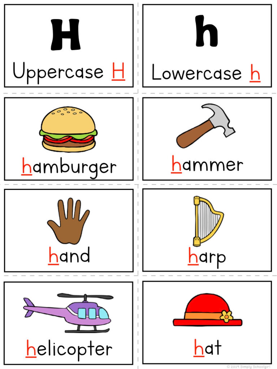 Letter H Bingo Game Etsy