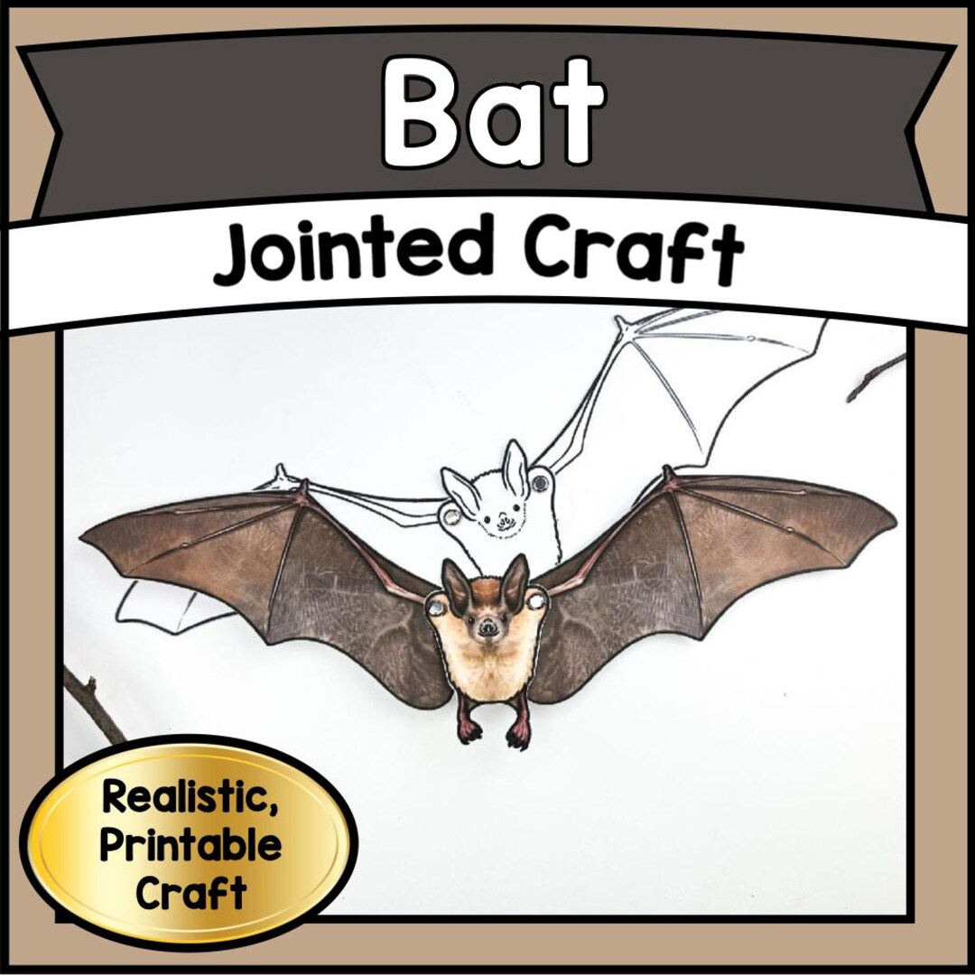 Printable Jointed BAT Puppet Craft Template Kit | DIY Articulated ...
