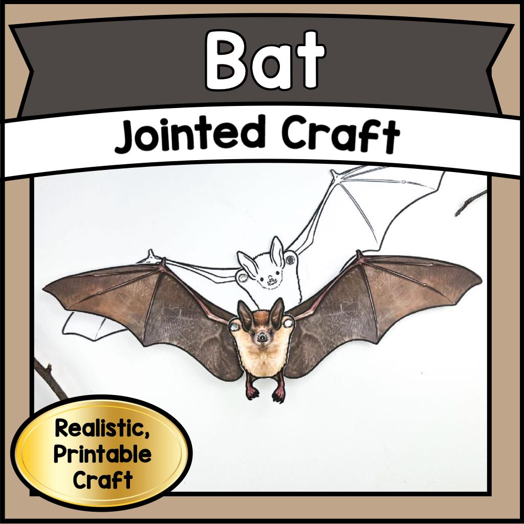 Printable Jointed BAT Puppet Craft Template Kit DIY Articulated…