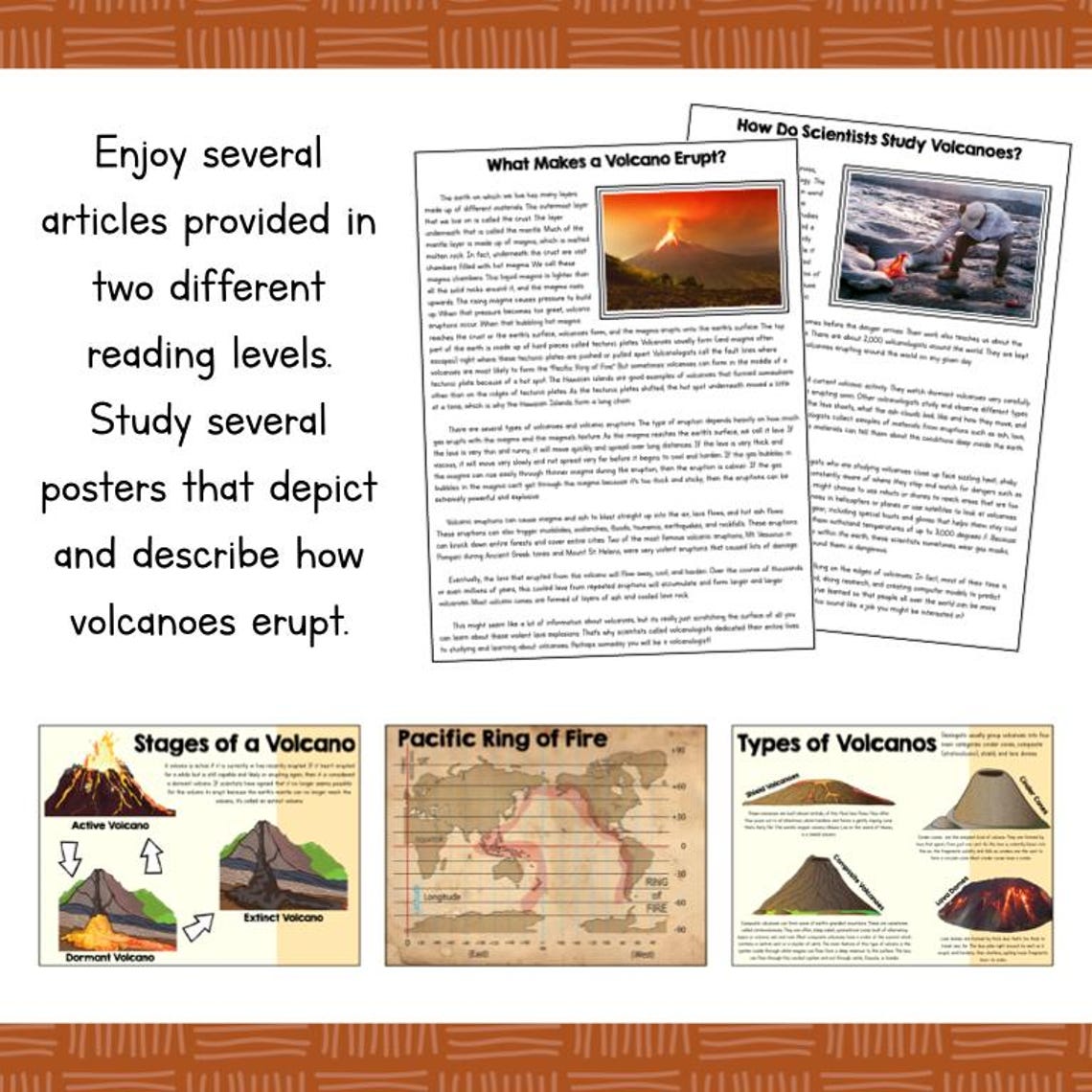 Volcano Unit Study Printable • Earth Science Worksheets, Posters ...