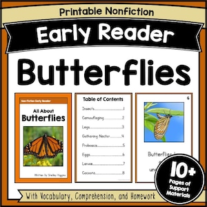 Butterfly Early Reader: printbaar non-fictieboek met foto's (pdf-download)