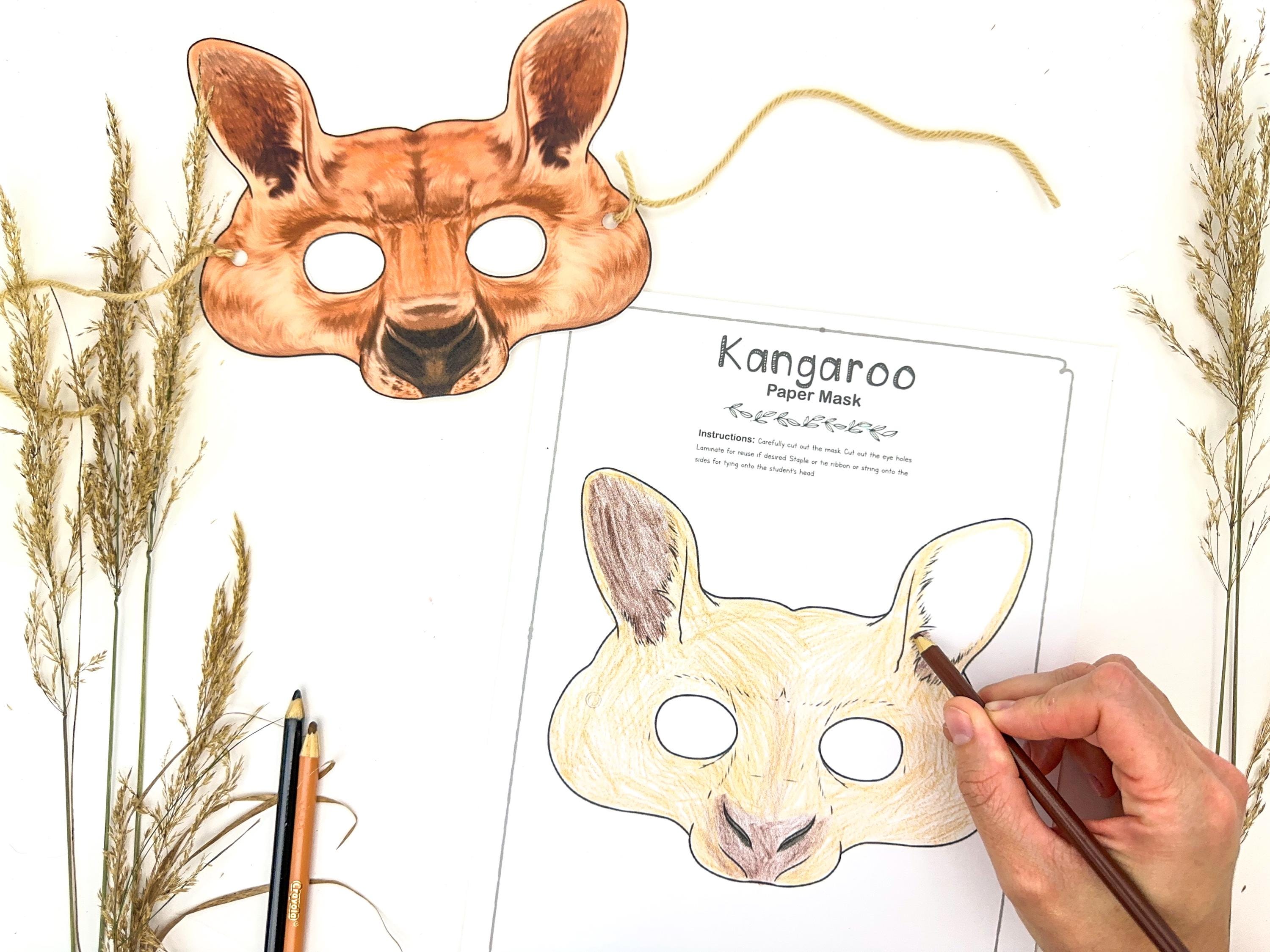 Printable KANGAROO Mask Template | DIY Paper Craft Animal PDF | Kids ...