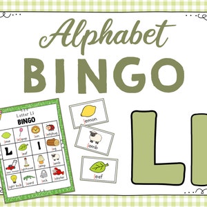 Juego de bingo con la letra L
