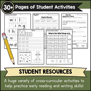Where The Wild Things Are Book Study | No-Prep Literacy Activities, Worksheets, Crafts & Teacher Guide For Preschool | Kindergarten Activity image 3