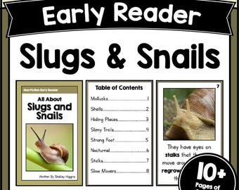 SLUGS & SNAILS Arbeitsblätter zum Leseverstehen in der 2ten Klasse