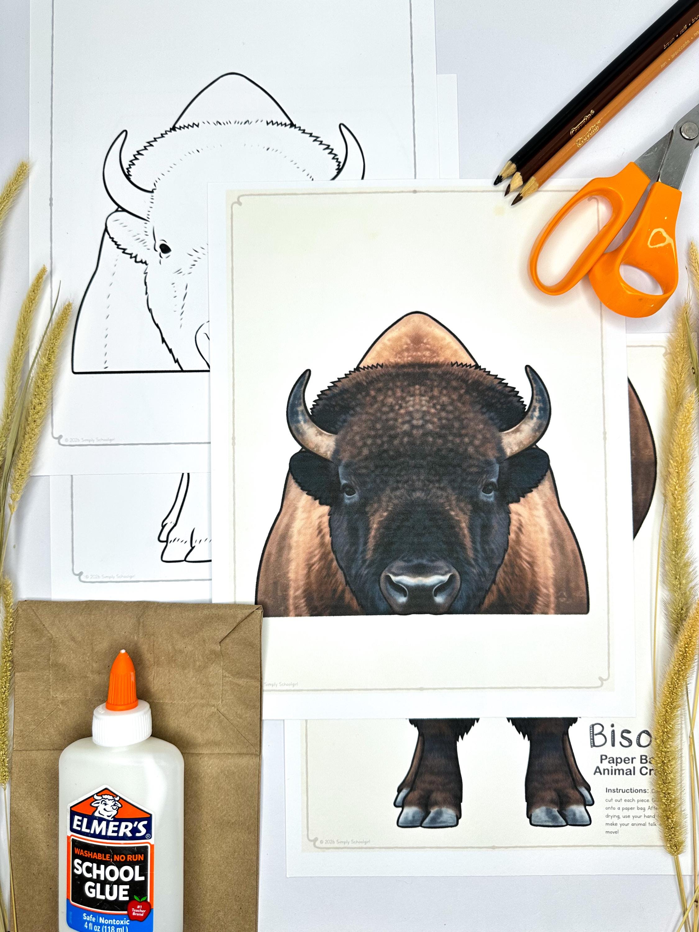 Bison Puppet Bison Puppet- Bison | Paper Bag Puppet | Printable Craft | Bison ...