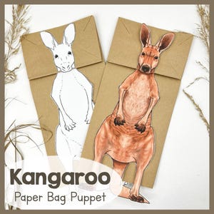 DIY Kangaroo Puppet Printable | Fun Paper Bag Craft Template | Easy Puppet Craft Kit For Preschool | Educational Play And Birthday Party Fun