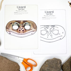 Lizard Paper Mask Craft Kit | Printable Reptile Mask Template | Creative Animal Mask Template ...