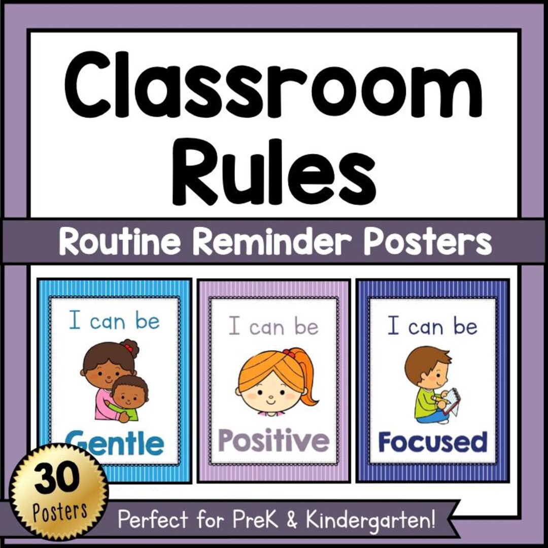 Good Behavior Rules Example Classroom Rules Posters, ‘I Can’ Behavior Cards Printable | Classroom ...