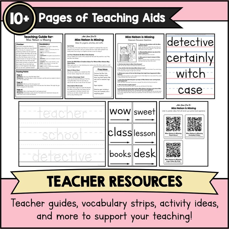 Miss Nelson Is Missing Book Companion | Picture Book Activities | Crafts & Worksheets For Preschool Kindergarten | 1st And 2nd Grade Reading image 2