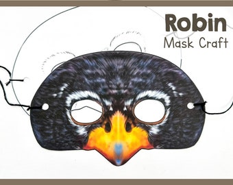 Robin Bird Paper Mask | Instant Download Craft Template | Engaging Animal Project For Nature Enthusiasts | Fun Animal Activity For Parties
