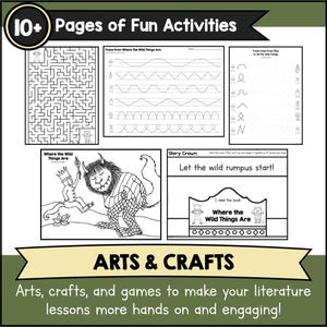 Where The Wild Things Are Book Study | No-Prep Literacy Activities, Worksheets, Crafts & Teacher Guide For Preschool | Kindergarten Activity image 4