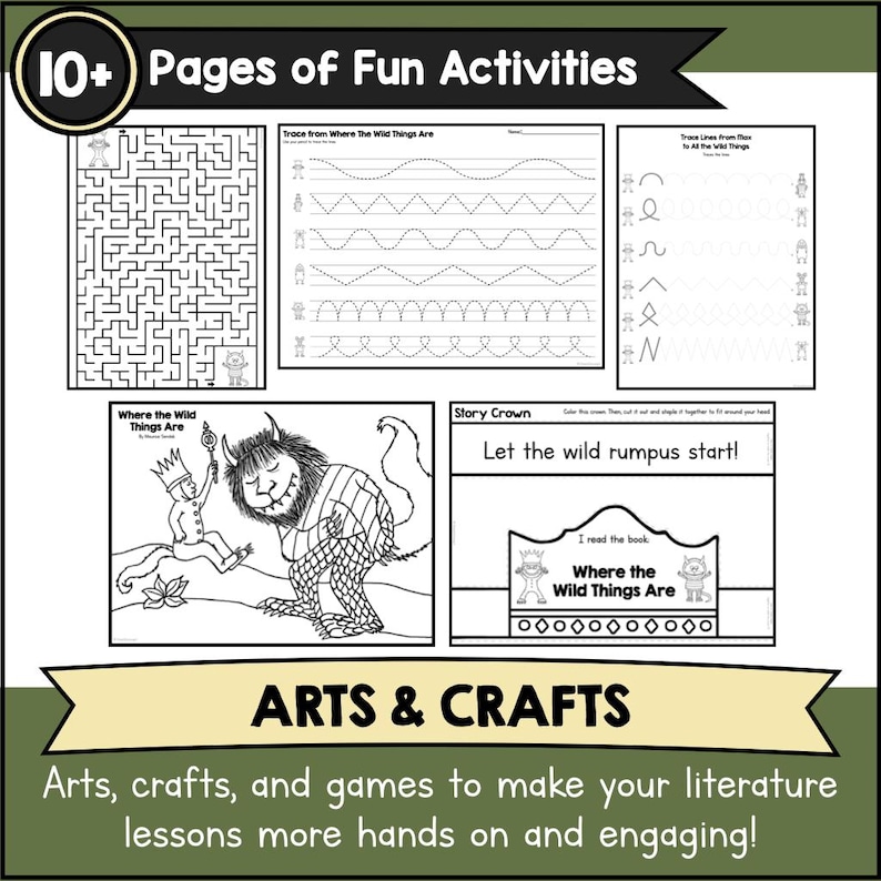 Where The Wild Things Are Book Study | No-Prep Literacy Activities, Worksheets, Crafts & Teacher Guide For Preschool | Kindergarten Activity image 4