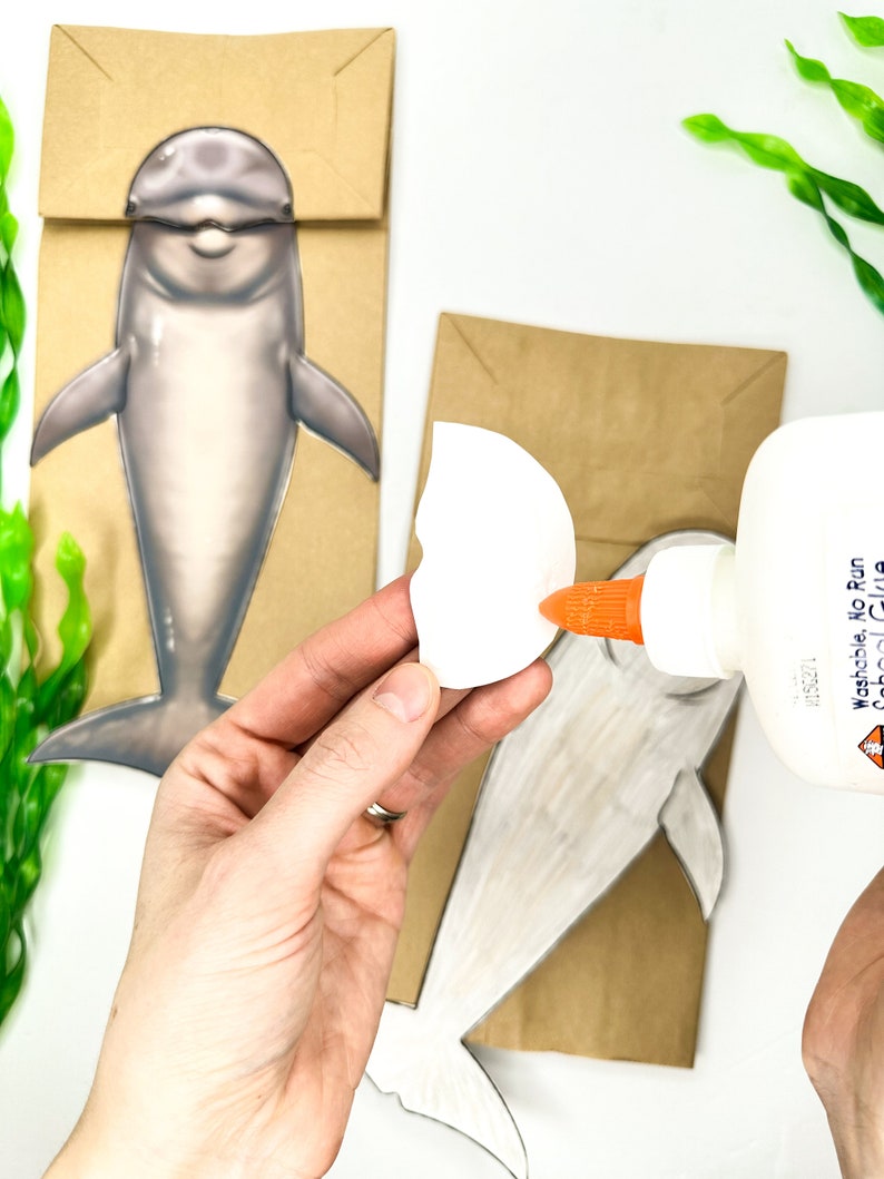 Dolphin Paper Bag Puppet Craft Kit | Eco Friendly Printable Animal ...