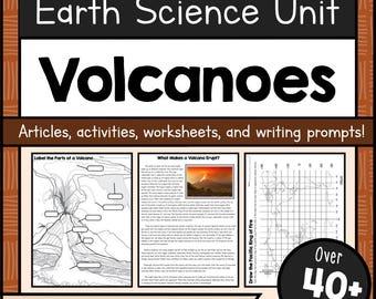 Utskrivbara studieenheter för vulkaner • Arbetsblad, affischer och aktiviteter i geovetenskap i PDF-format • STEM-lärande • Läsresurser för hemundervisning i klassrummet