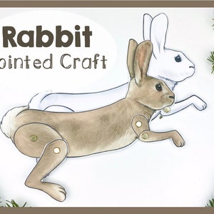 Rabbit Jointed Paper Craft Template | Realistic Articulated Bunny Craft For Kids | Educational Animal Project | Lifelike Animal Papercraft