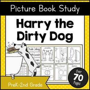 Estudio del libro ilustrado de Harry el perro sucio: actividades imprimibles en PDF para preescolar a segundo grado. Fantástica actividad de extensión: manualidades.