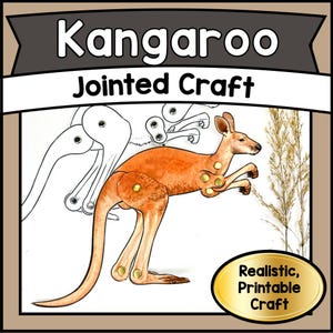 Kit de plantillas para títeres articulados de papel de canguro, animales del bosque articulados imprimibles, actividad para el aula infantil DIY