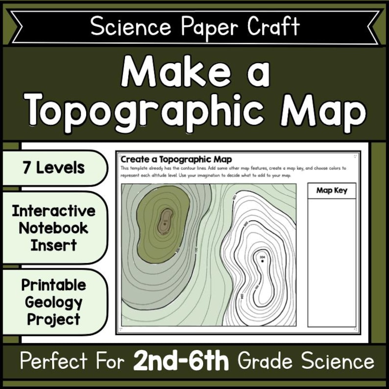 Topographic Map Printable, Make Your Own, Science Activity, Contour ...