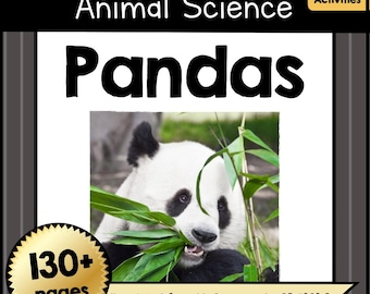 Material imprimible sobre pandas / Descarga digital de la unidad de ciencias animales en PDF / Más de 140 páginas de actividades y hojas de trabajo sobre pandas para niños de preescolar a 4.º grado