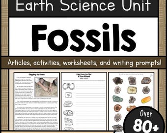 Fossils Science Unit Study PDF Paleontology Curriculum Worksheets & STEM Activities Homeschool Classroom 2nd-5th Grade Reading Resources