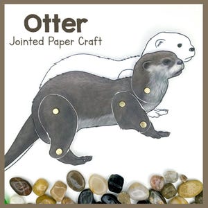 Printable Articulated Otter Craft: Woodland Animal Learning Toy (PDF Download)