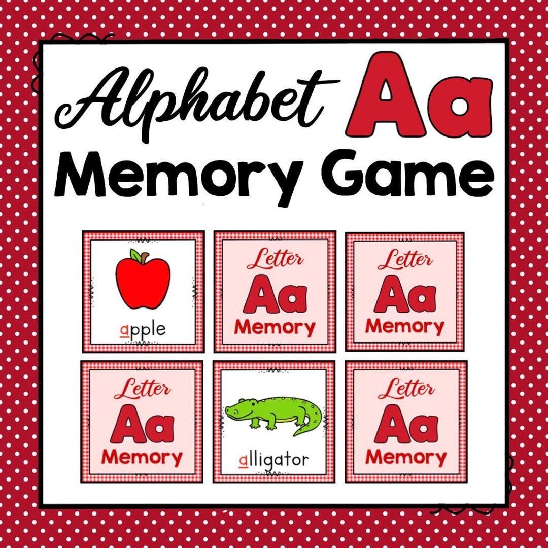 PRINTABLE LETTER A MEMORY Game - Preschool and Kindergarten Alphabet ...
