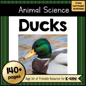 DUCKS Tier Einheit Studieren Anpassung Arbeitsblätter & Handwerk Pre-K-4th Klasse Elementare Wissenschaft Lesen Schreiben Lehr-Ressourcen PDF Digital