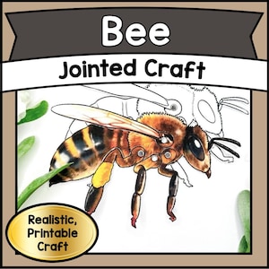 Printable Jointed BEE Puppet Craft Template Kit | DIY Articulated Insect Animal PDF | Kids Creative Play & Classroom Activity
