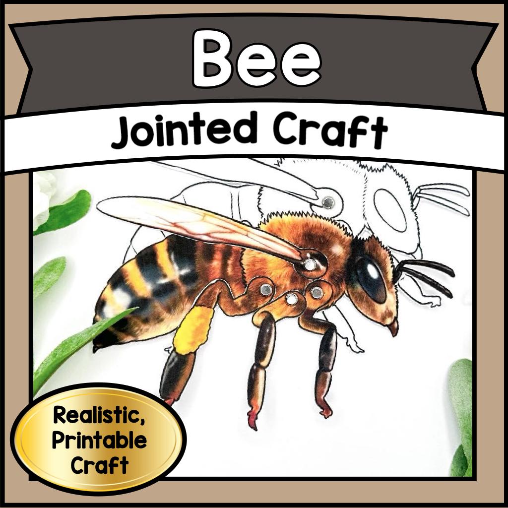 31 Engaging Bug Crafts For Kids 28 Printable Jointed BEE Puppet Craft Template Kit DIY Articulated…