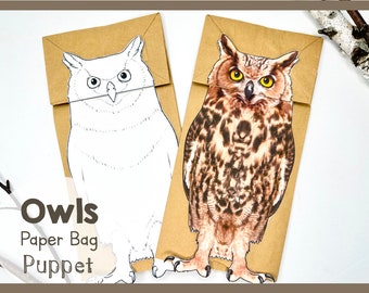 Owl Puppet Printable Template | Fun Paper Bag Craft Activity | Children’s Arts Crafts For Projects | Creative Play And Educational Activity