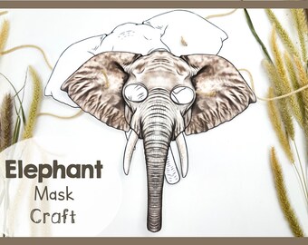 Elephant Mask Craft Kit | Fun And Creative Animal Craft Activity | Printable Template For Jungle Themed Crafting | Educational Play