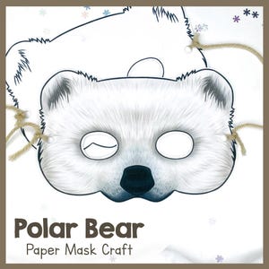 DIY Polar Bear Paper Mask Template: Printable Arctic Animal Craft (PDF Download