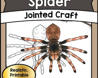Printable Articulated SPIDER Puppet Craft Kit | DIY Jointed Animal Template PDF | Fun Educational Activity for Kids & Home Learning