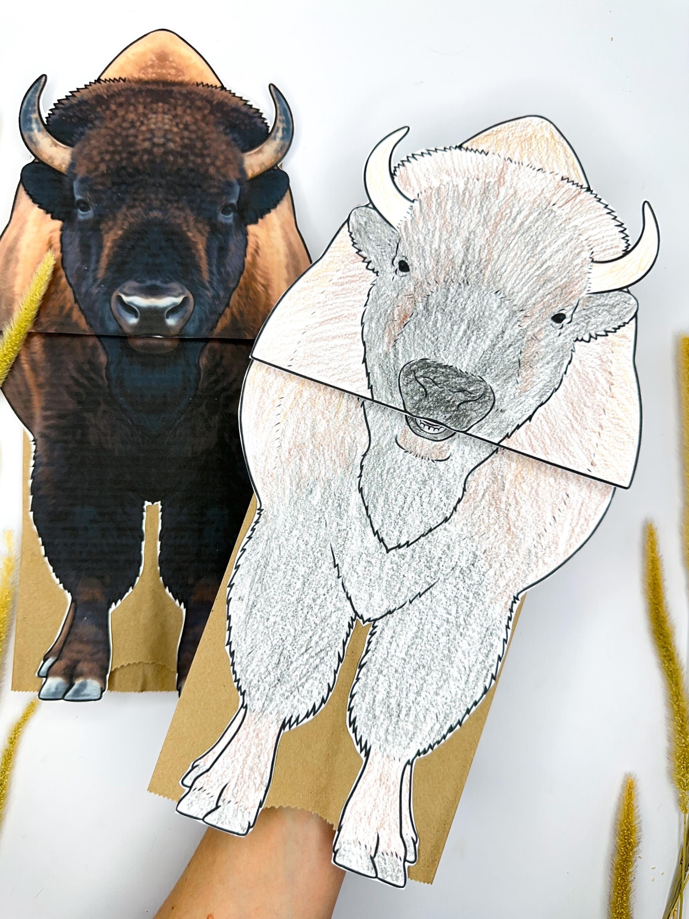 Bison Puppet Bison Puppet- Bison | Paper Bag Puppet | Printable Craft | Bison ...