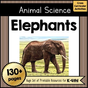 ELEPHANT Tier Einheit Studieren Anpassung Arbeitsblätter & Handwerk Pre-K-4th Klasse Elementare Lesen und Lehren Wissenschaftliche Ressourcen PDF-Aktivitäten