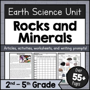 Rocks and Minerals Unit Study Printable • Geology Worksheets Posters & Activities PDF • Homeschool Classroom Lesson Plan 2nd-5th Grade PDFs