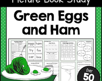 Green Eggs and Ham BOOK STUDY PDF – No-Prep Printable Activities, Crafts & Worksheets for Preschool, Kindergarten and 1st Grade