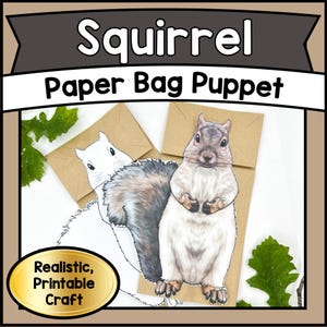 Printable Jointed SQUIRREL Puppet Craft Template | DIY Articulated Woodland Animal PDF | Kids Creative Play & Classroom Activity