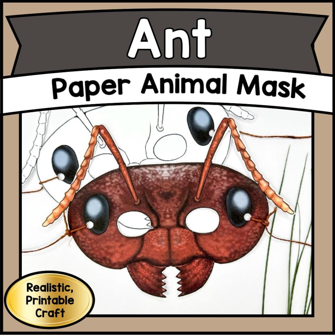 PRINTABLE Ant Mask Craft Template | DIY Animal Face PDF | Fun Paper ...