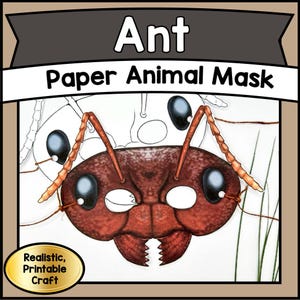 PRINTABLE Ant Mask Craft Template | DIY Animal Face PDF | Fun Paper Craft for Kids, Parties & School Activities