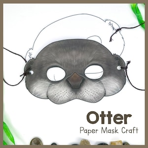 Otter Animal Mask Craft Kit | Playful Otter Paper Mask | Printable Craft Template For School | Fun Family Craft | Gift For Craft Enthusiasts