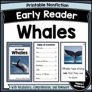 WALE Fluss Sentence Leseverstehen Arbeitsblätter Kinder 1-2 Grad Kurze Tier Facts + Frage Dekodierbare Passagen PDF Aktivität