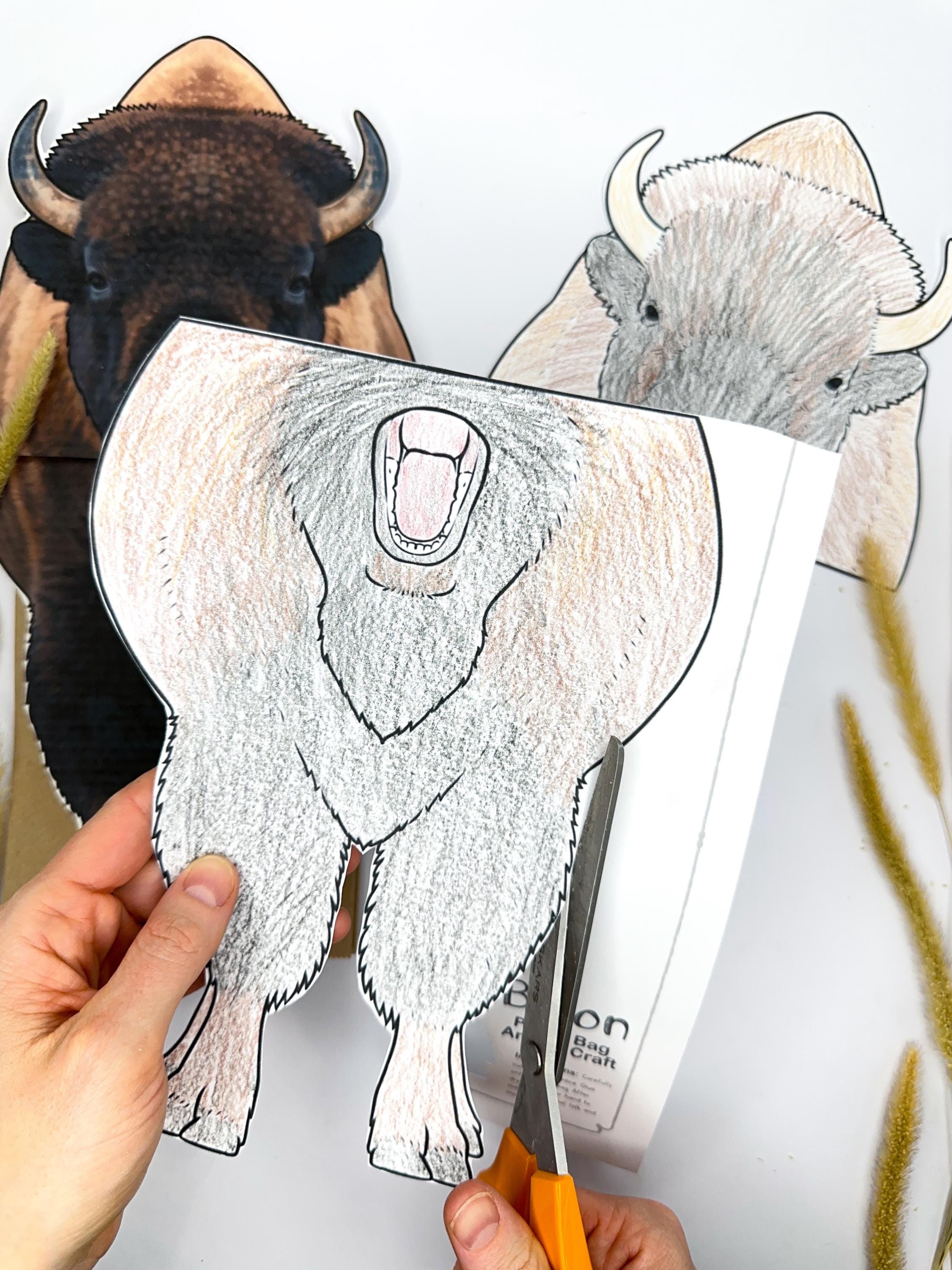 Bison Puppet Bison Puppet- Bison | Paper Bag Puppet | Printable Craft | Bison ...