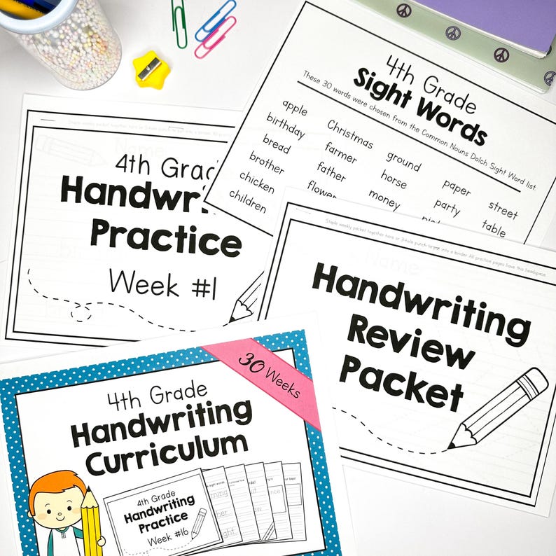 4th GRADE HANDWRITING Curriculum PDF - 30 Weeks of Printable Writing ...