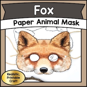 Printable FOX Mask Craft Template | DIY Paper Animal Project PDF | Educational Kids Activity & Eco-Friendly Gift